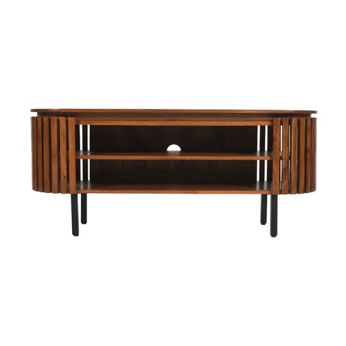 Dark slatted curve unit - curve, tv