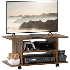 Mobile TV Stand with Shelves